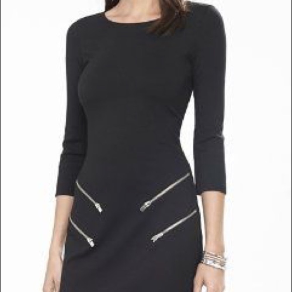 Black Express Double Zip Sheath Dress